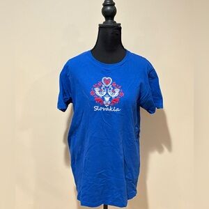 Blue Slovakia Graphic Women’s T- Shirt